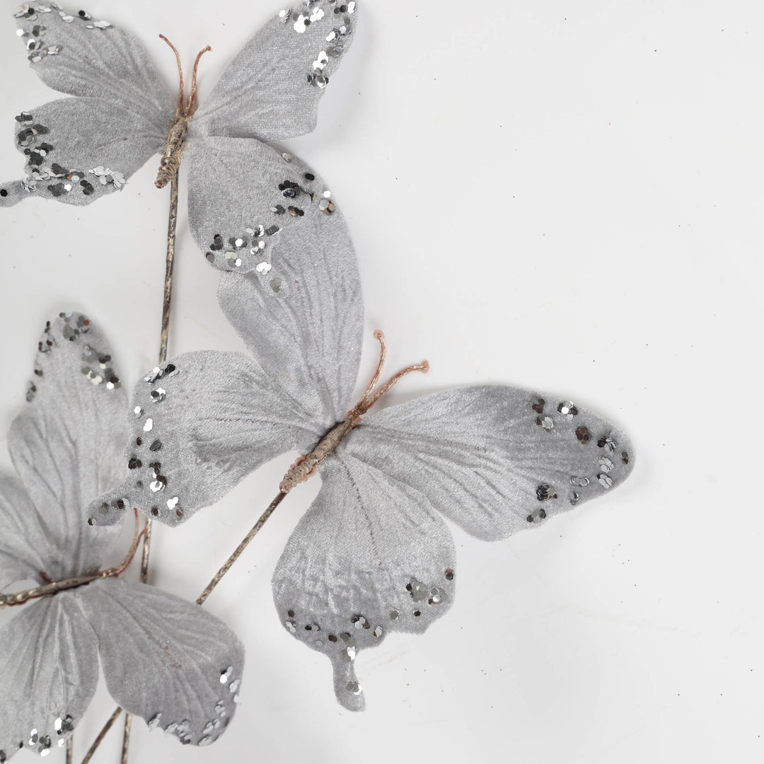 Silver Butterfly Stem - 63cm