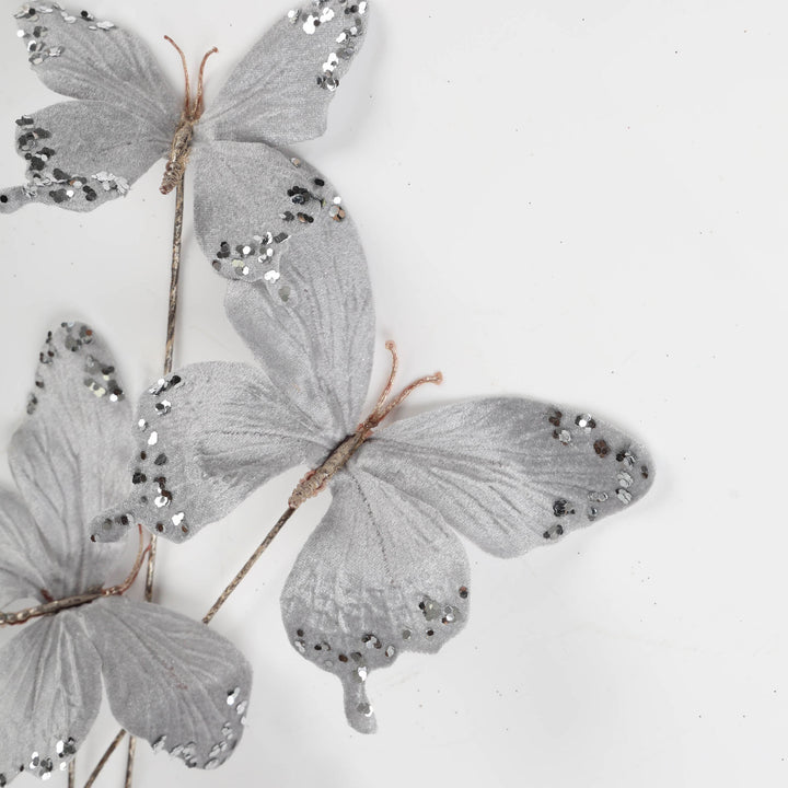 Silver Butterfly Stem - 63cm