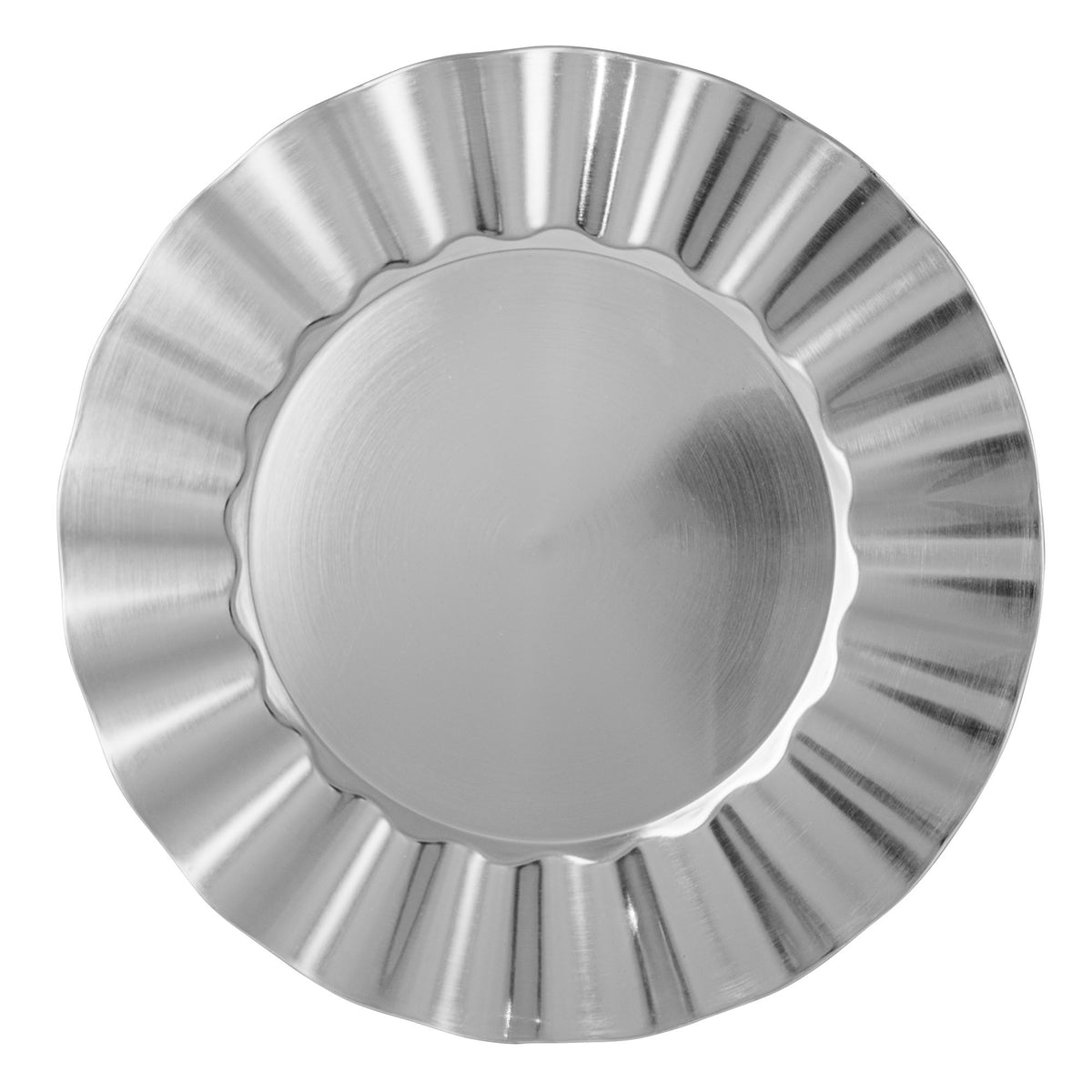 Silver Charger Plate with Fluted Edge