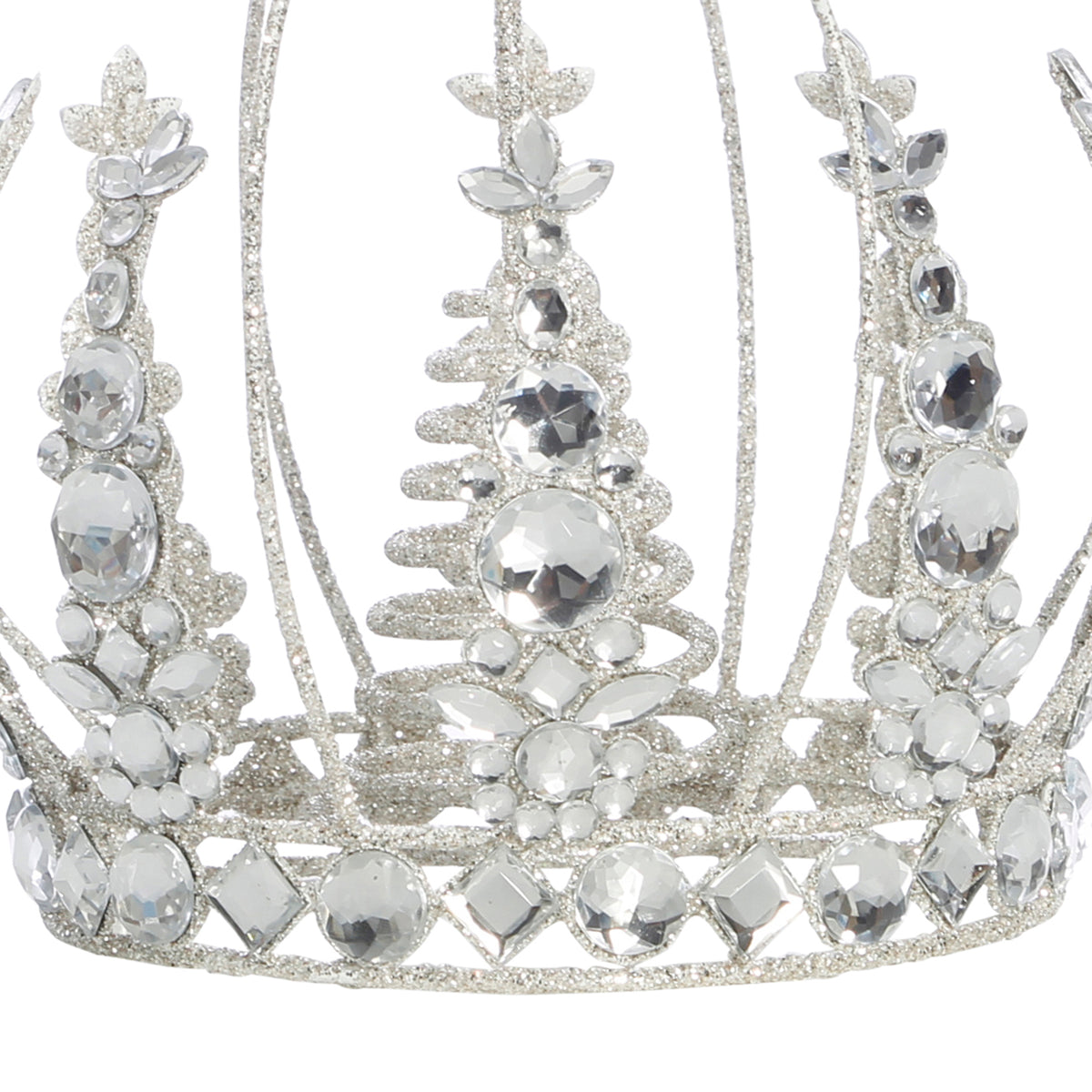Silver Crown with Crystals Christmas Tree Topper