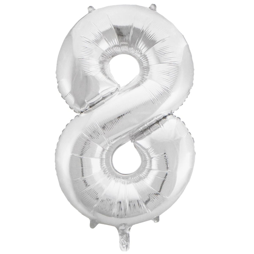 Silver Number 8 Foil Balloon 86cm (34in)