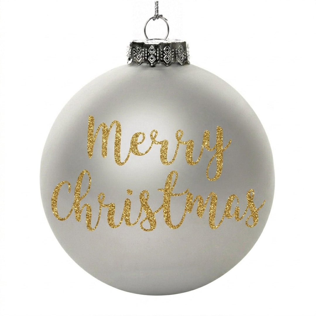 Silver Glass Personalised Christmas Bauble