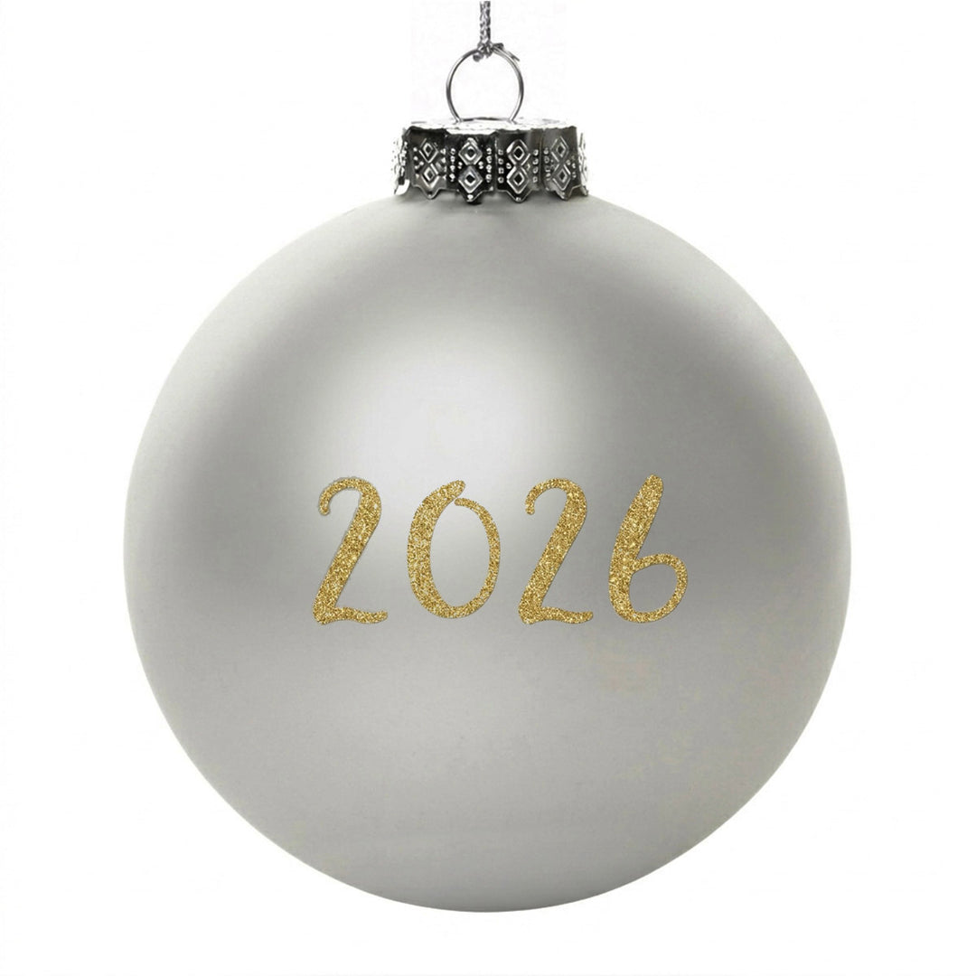 Silver Glass Personalised Christmas Bauble