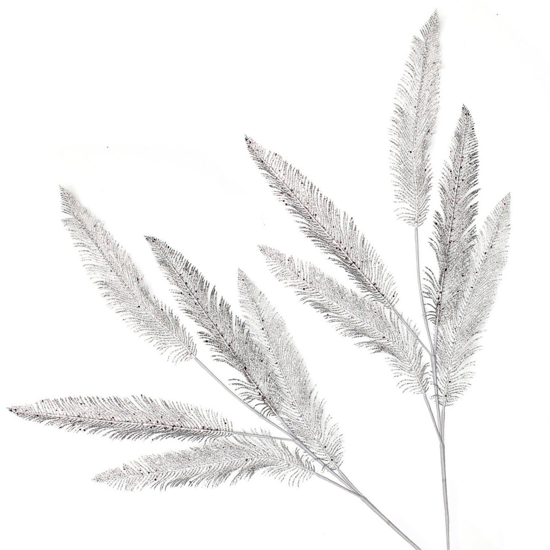 Silver Glitter Feather Spray