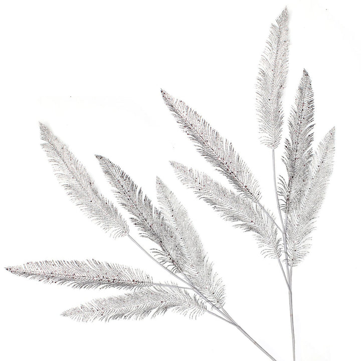 Silver Glitter Feather Spray