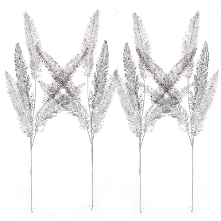 Silver Glitter Feather Spray