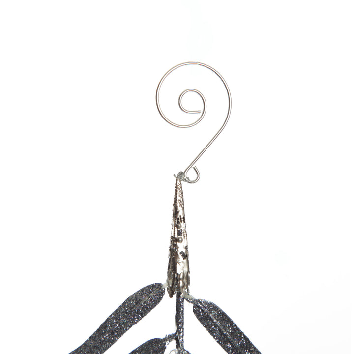 Silver Glitter Fern and Crystal Tree Decoration