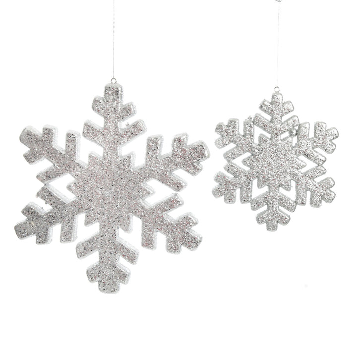 Silver Glitter Hanging Snowflakes