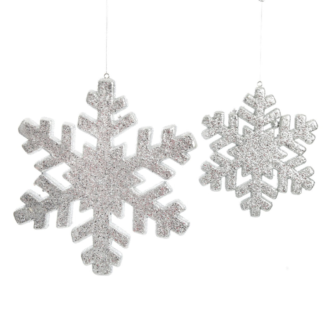 Silver Glitter Hanging Snowflakes