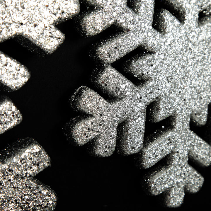 Silver Glitter Hanging Snowflake - Small