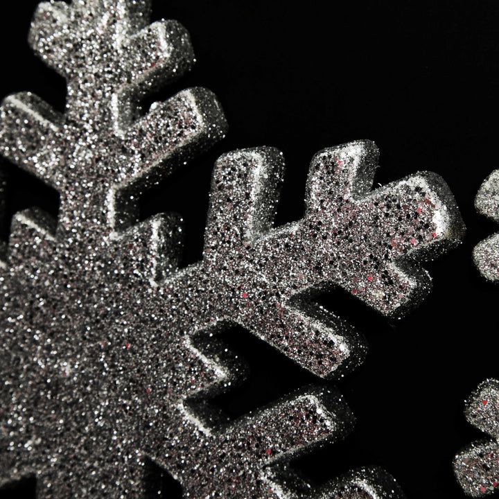 Silver Glitter Hanging Snowflake - Small
