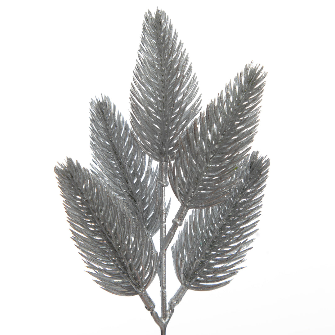Silver Glitter Pine Bud Pick - Set of 2