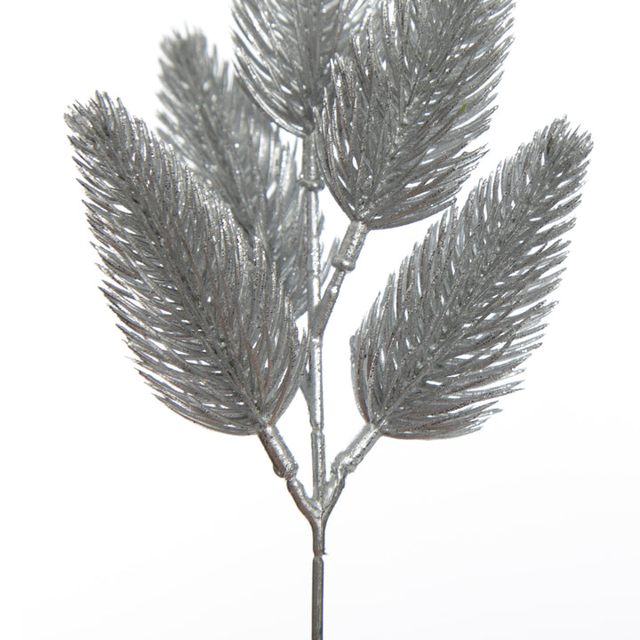 Silver Glitter Pine Bud Pick - Set of 2