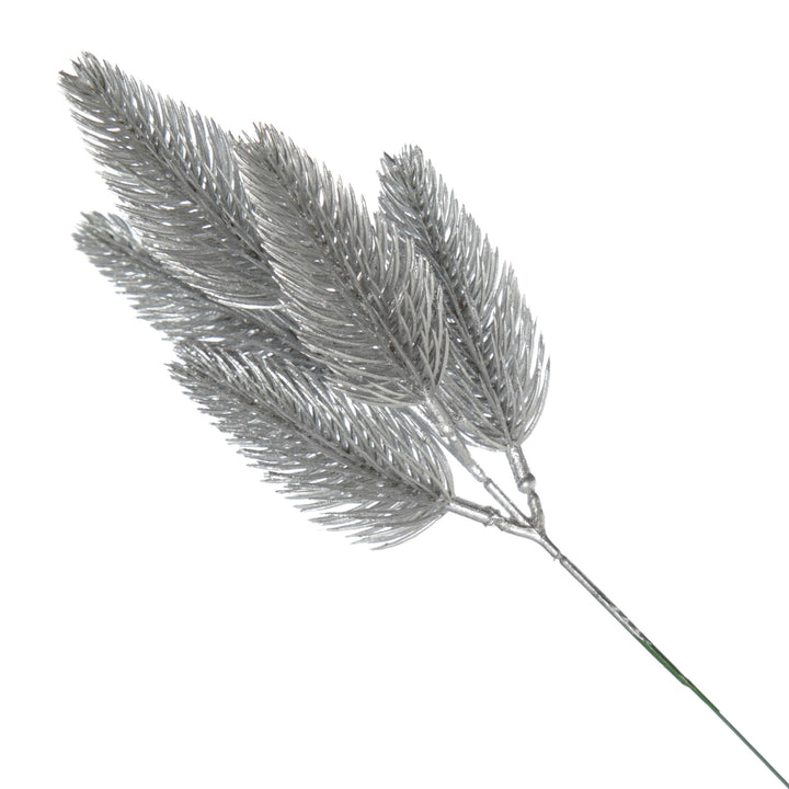 Silver Glitter Pine Bud Pick - Set of 2