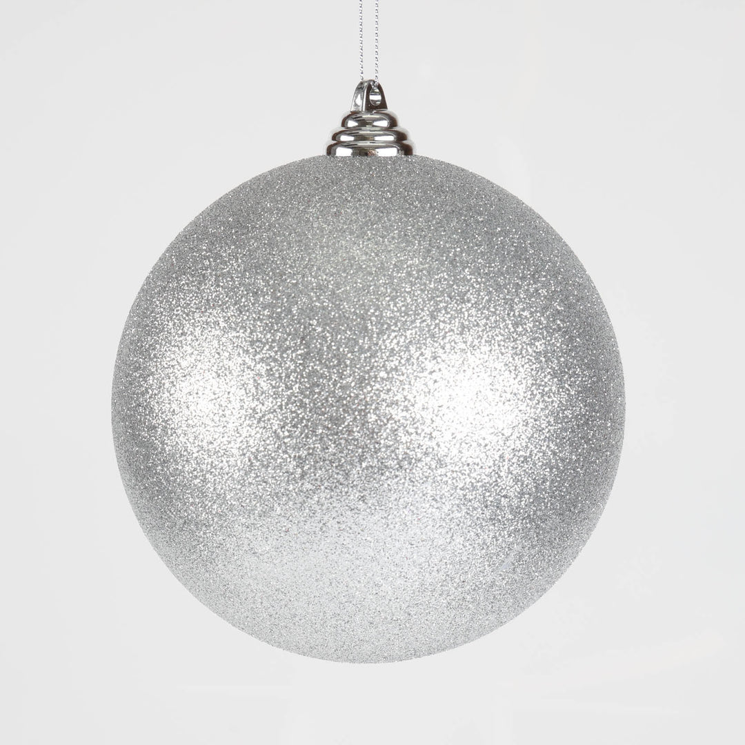 Silver Glitter Shatterproof Bauble - 14cm
