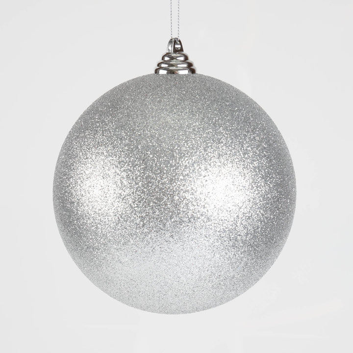 Silver Glitter Shatterproof Bauble - 14cm