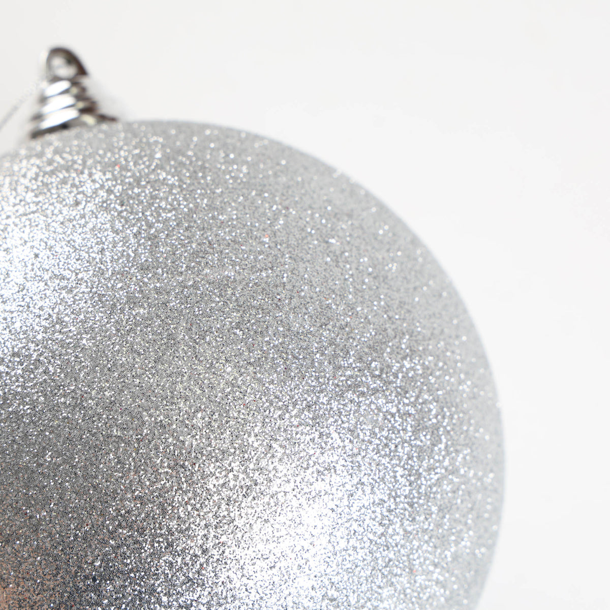 Silver Glitter Shatterproof Bauble - 14cm