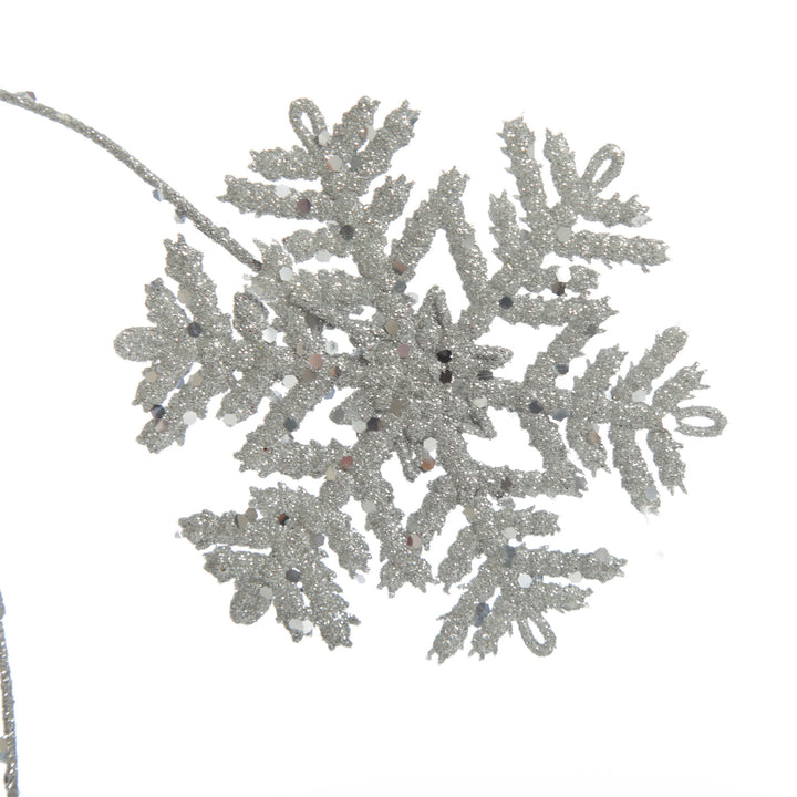 Silver Glitter Snowflake Christmas Spray