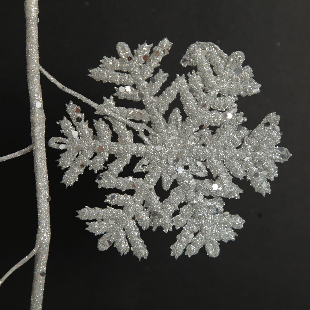 Silver Glitter Snowflake Christmas Spray
