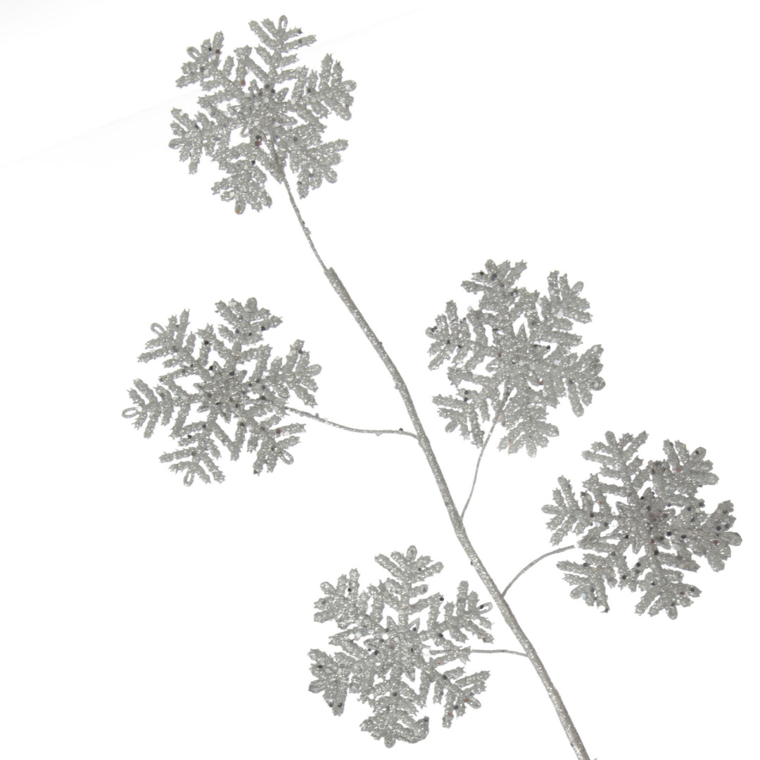 Silver Glitter Snowflake Christmas Spray