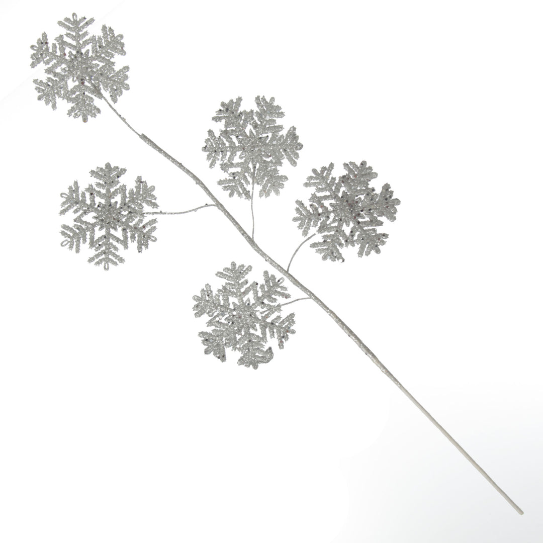 Silver Glitter Snowflake Christmas Spray