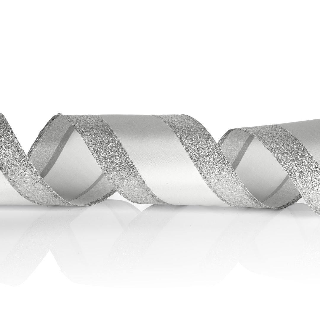 Silver Glitter &amp; Stripe Ribbon Garland