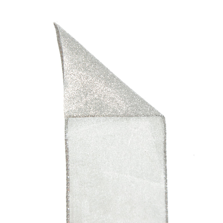 Silver Glitter Wired Christmas RIbbon - 6.5cm