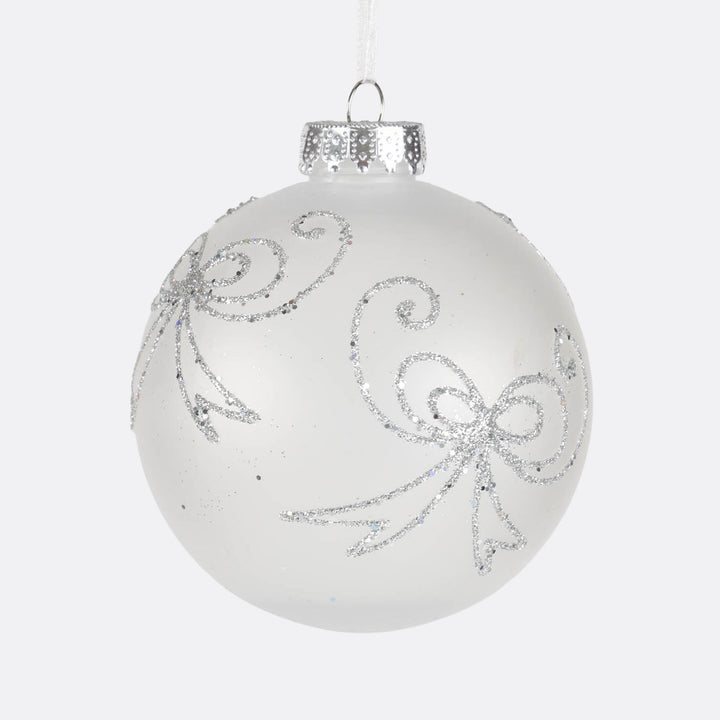 Silver Gloss and Hand Painted Baubles - Set of 4