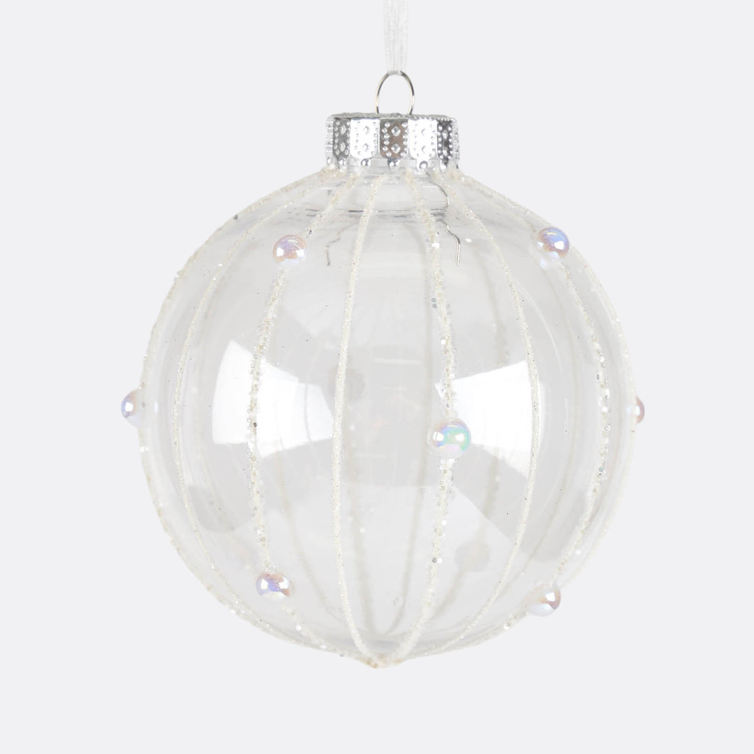 Silver Gloss and Hand Painted Baubles - Set of 4