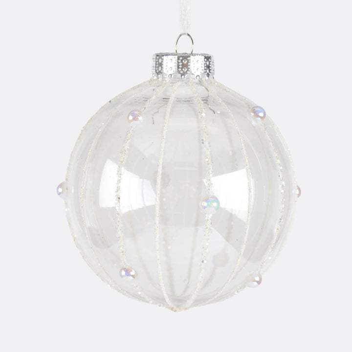 Silver Gloss and Hand Painted Baubles - Set of 4