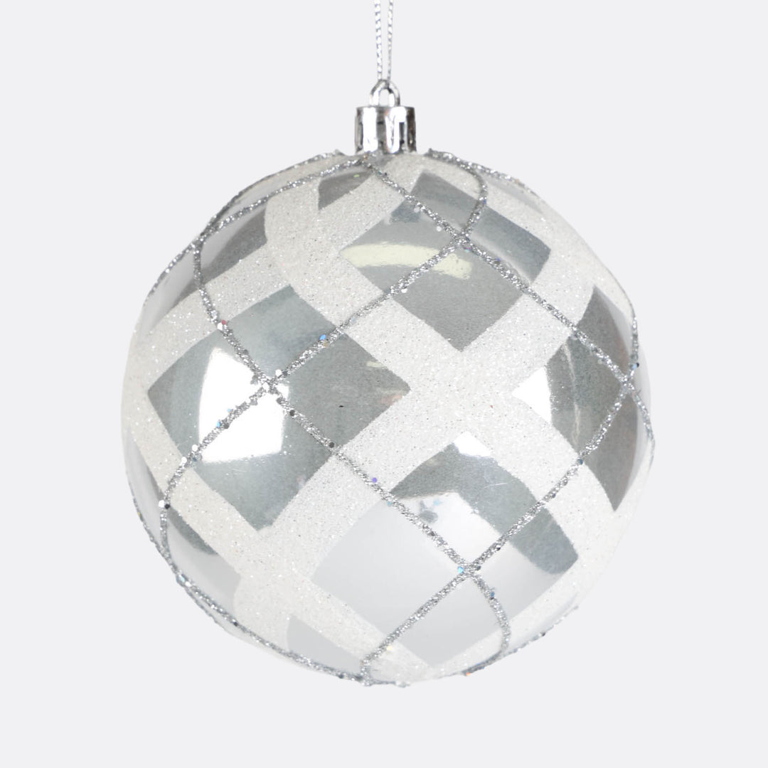 Silver Gloss and Hand Painted Baubles - Set of 4