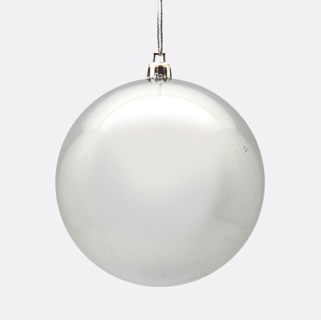 Silver Gloss and Hand Painted Baubles - Set of 4
