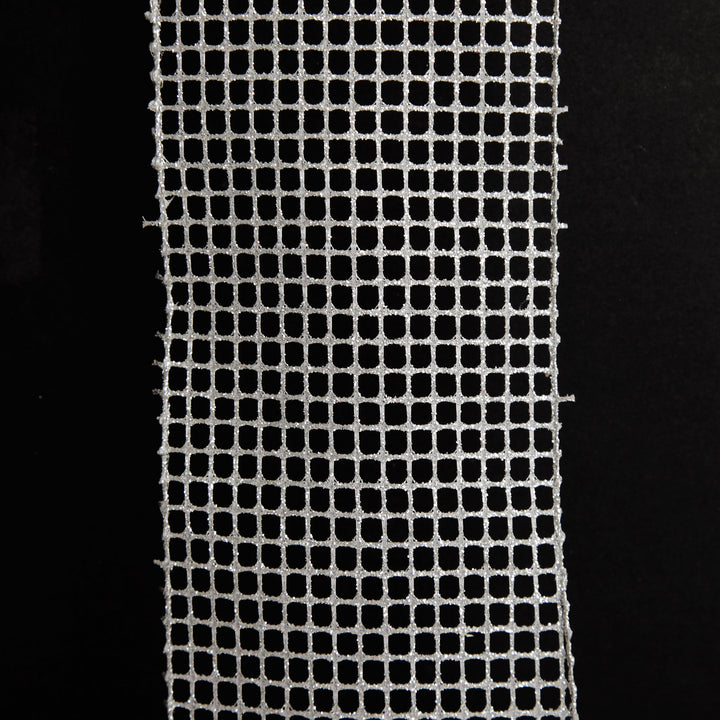 Silver Mesh Wired Christmas RIbbon Garland