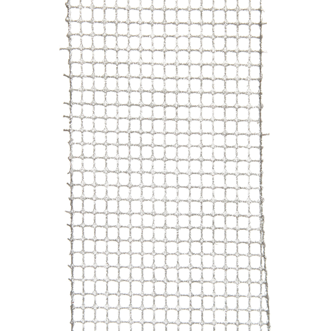 Silver Mesh Wired Christmas RIbbon Garland