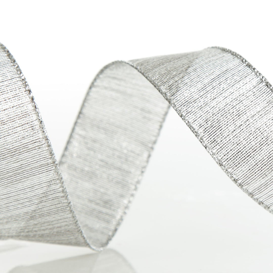 Silver Metallic Shimmer Wired Ribbon