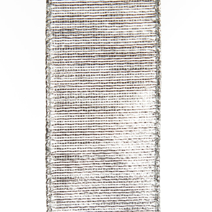 Silver Metallic Shimmer Wired Ribbon