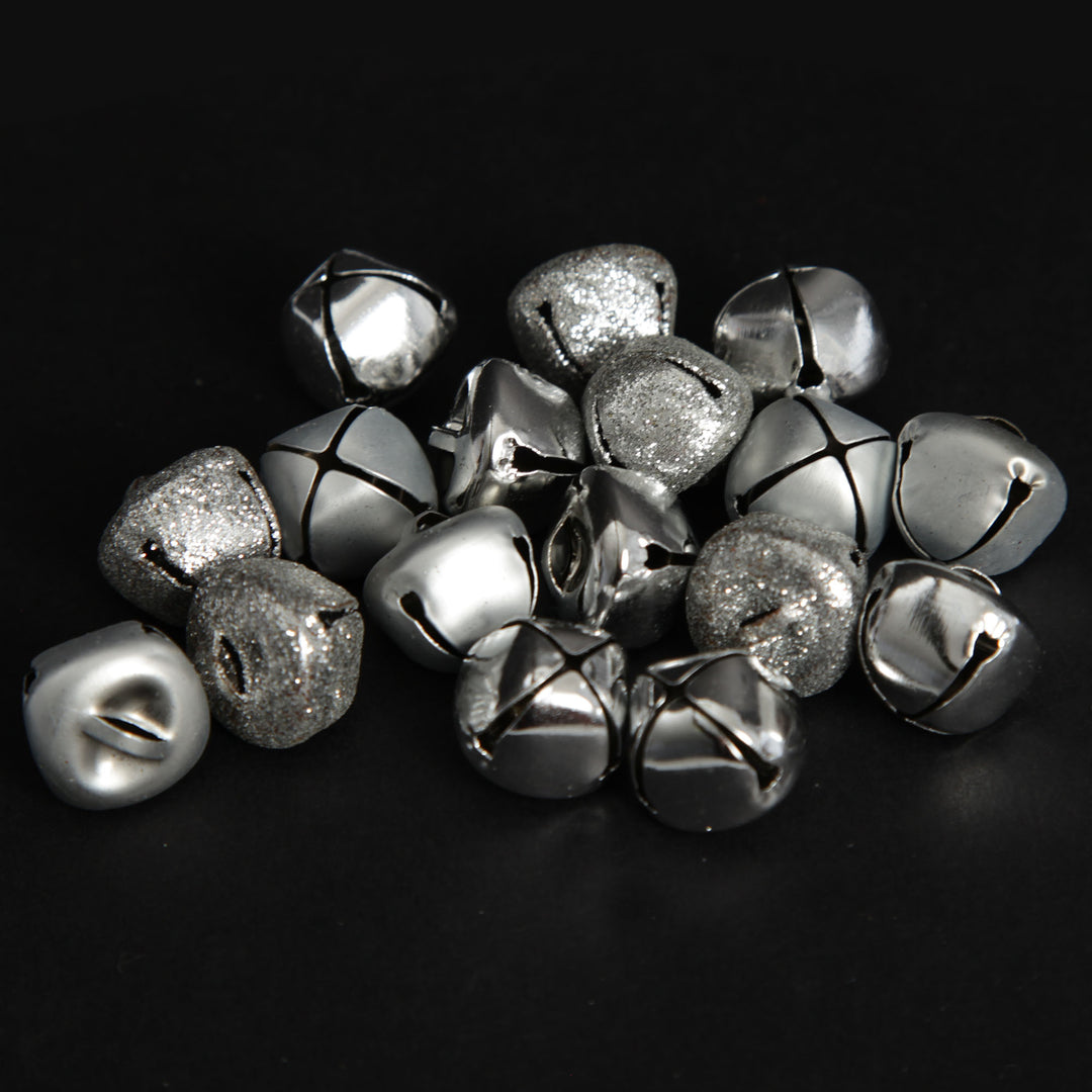 Silver Mini Jingle Bell Decorations - Bag of 15