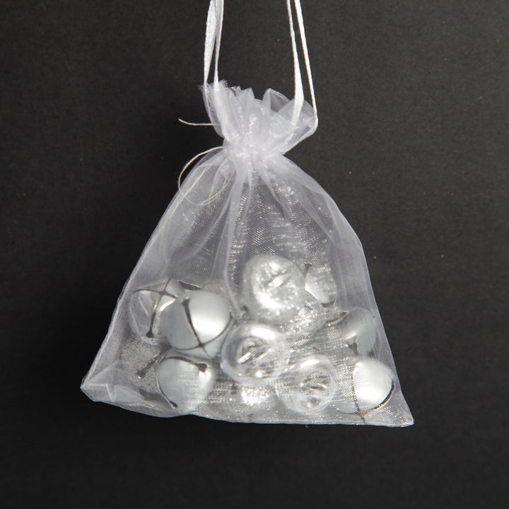 Silver Mini Jingle Bell Decorations - Bag of 15
