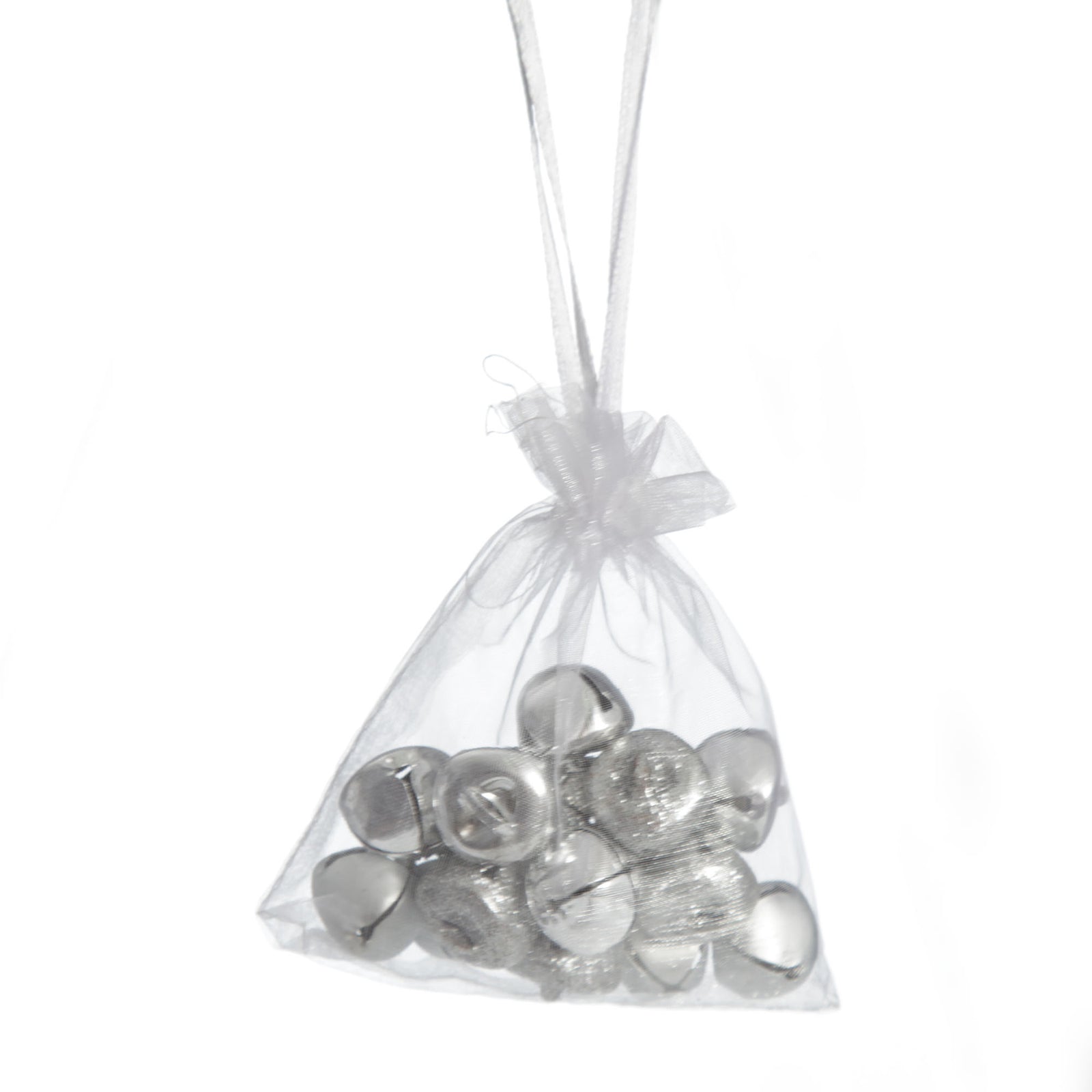 Silver Mini Jingle Bell Decorations - Bag of 15