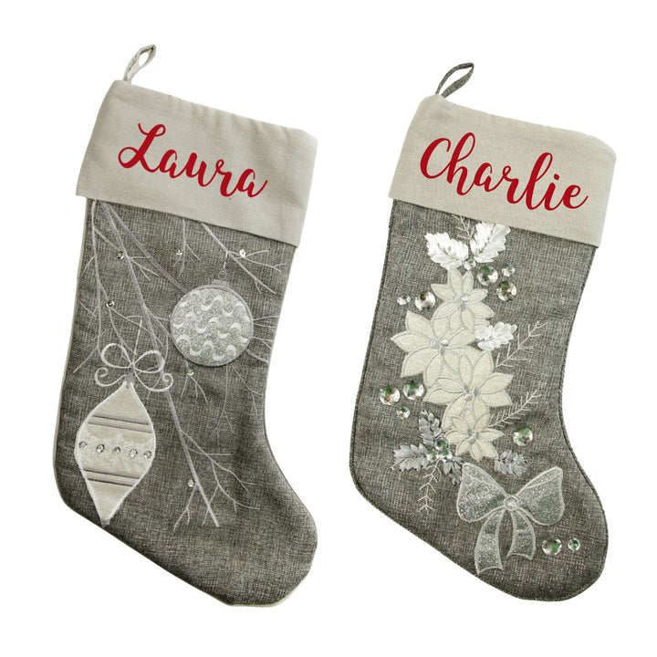 Silver Motif Christmas Stocking Bundle