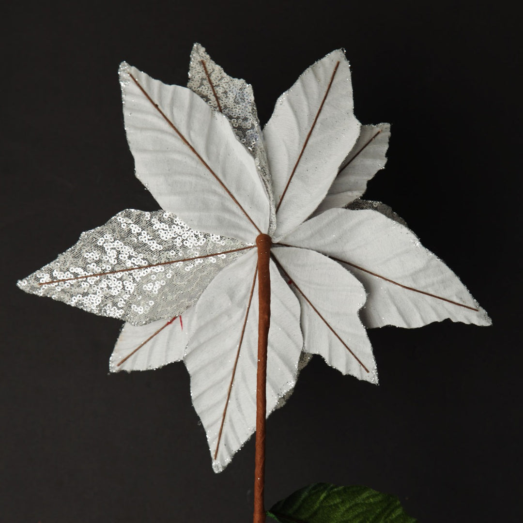 Silver Velvet Sequin Flower
