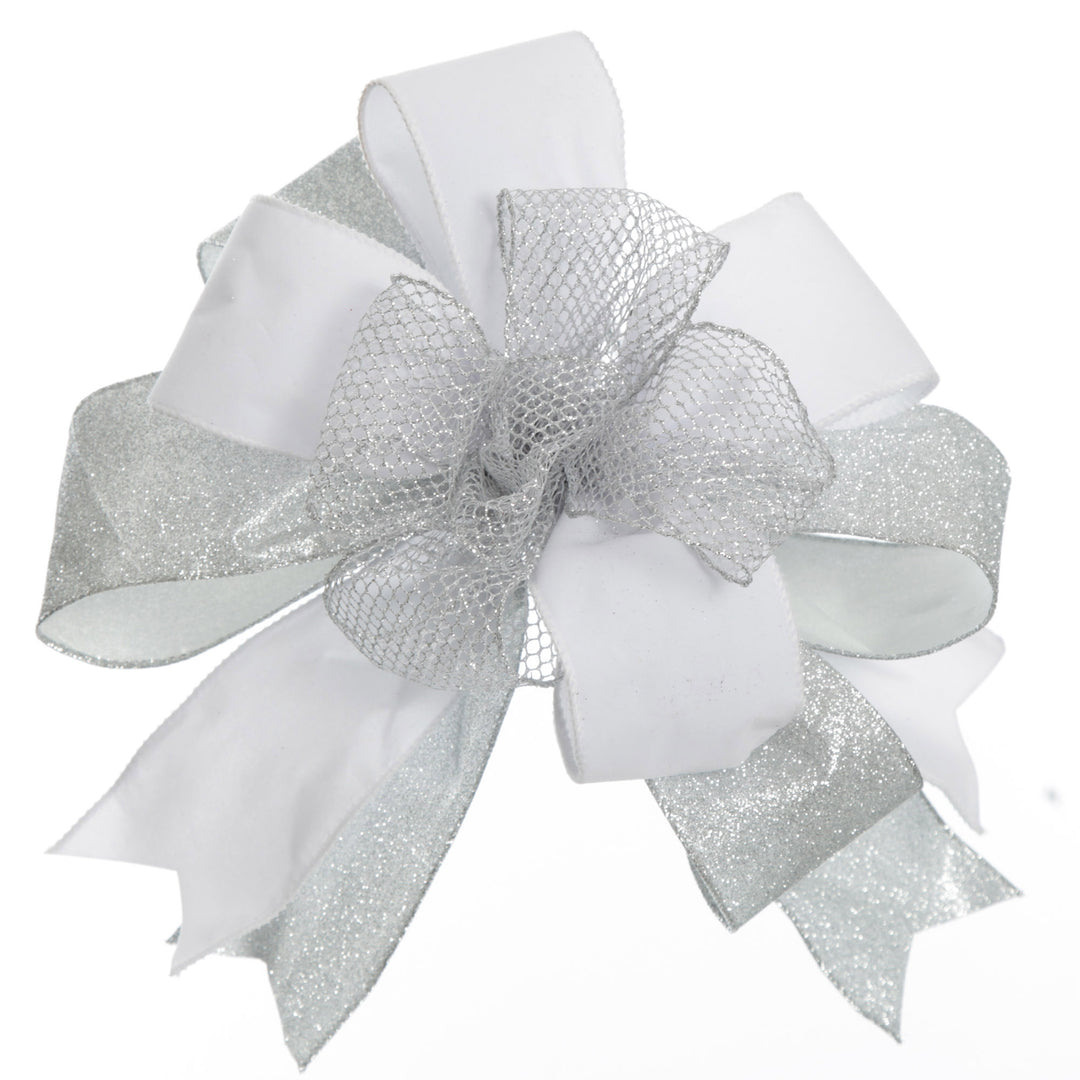 Silver Wired Christmas RIbbon - 6.5cm