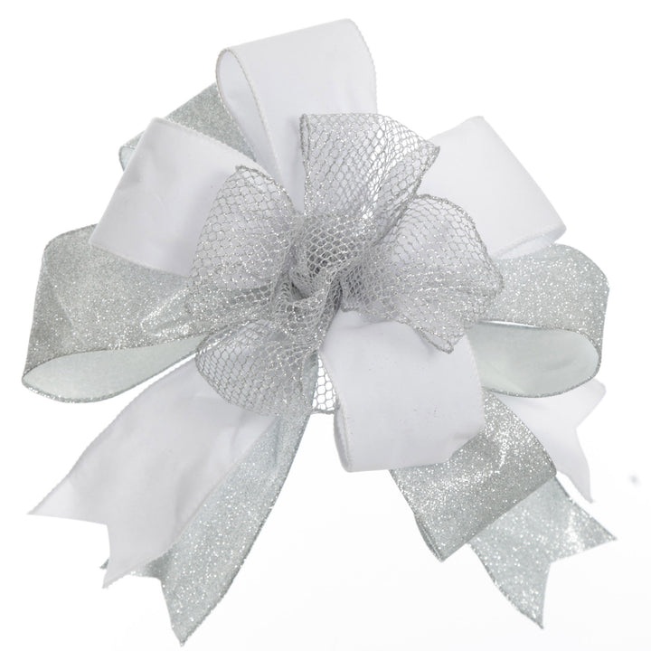Silver Wired Christmas RIbbon - 6.5cm