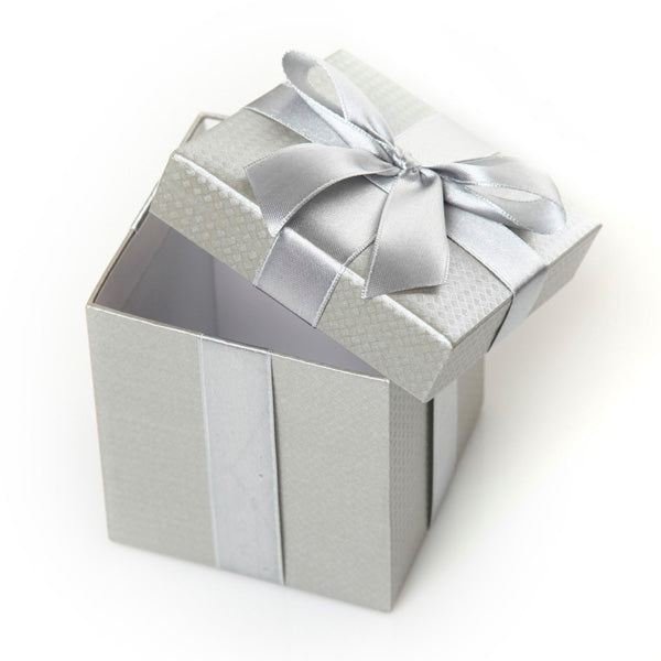 Metallic Silver Gift Box Open