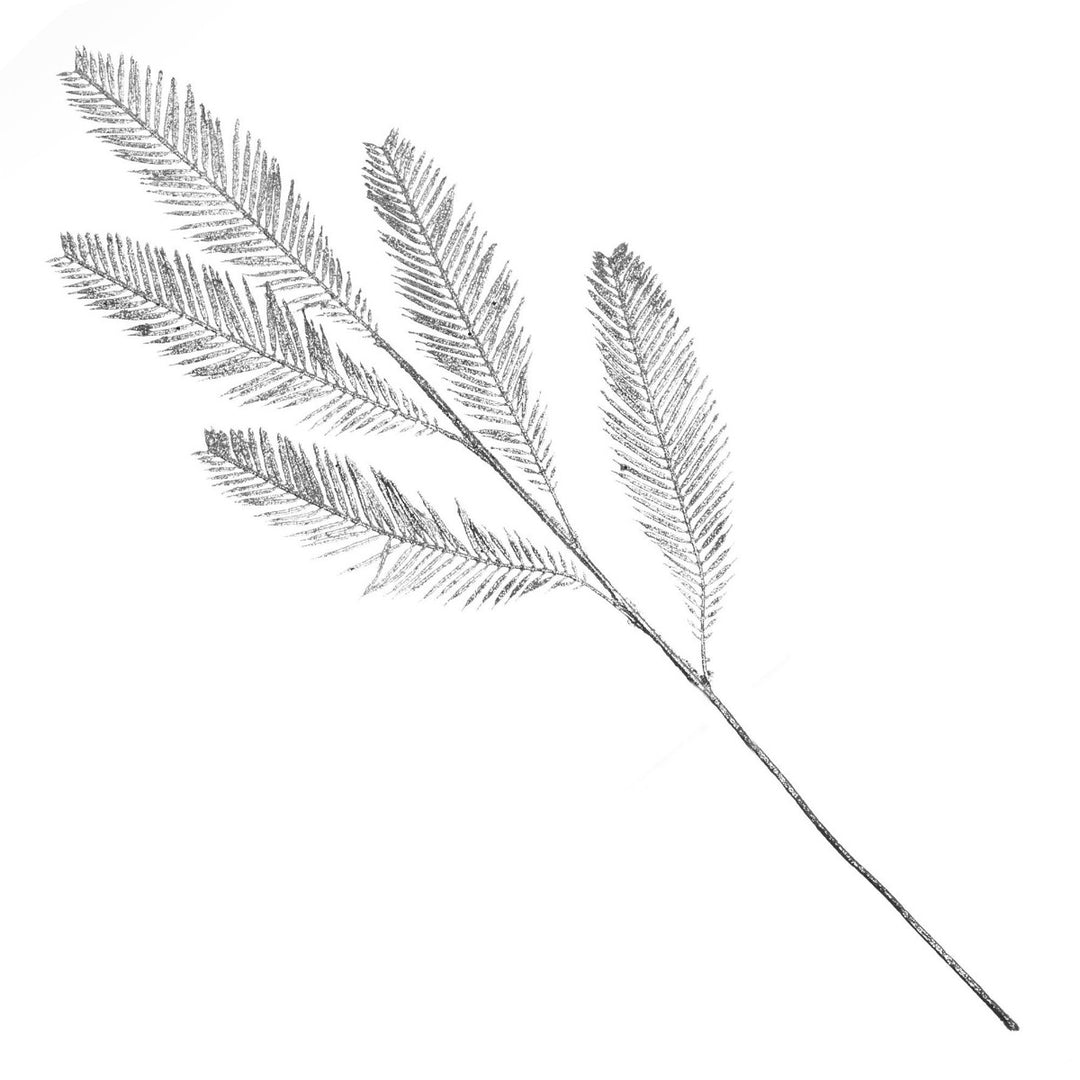 Silver Glitter Feather Spray