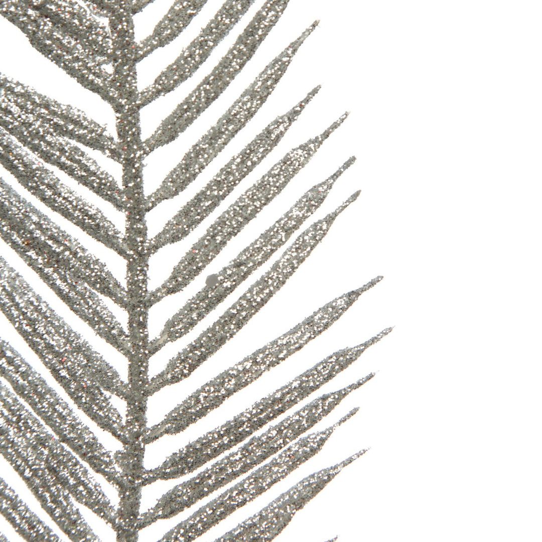 Silver Glitter Feather Spray