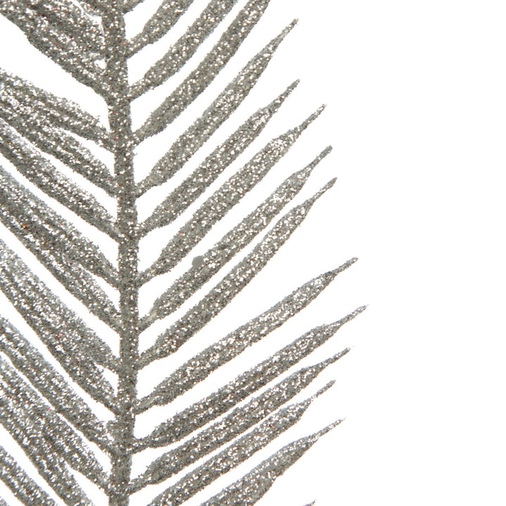 Silver Glitter Feather Spray
