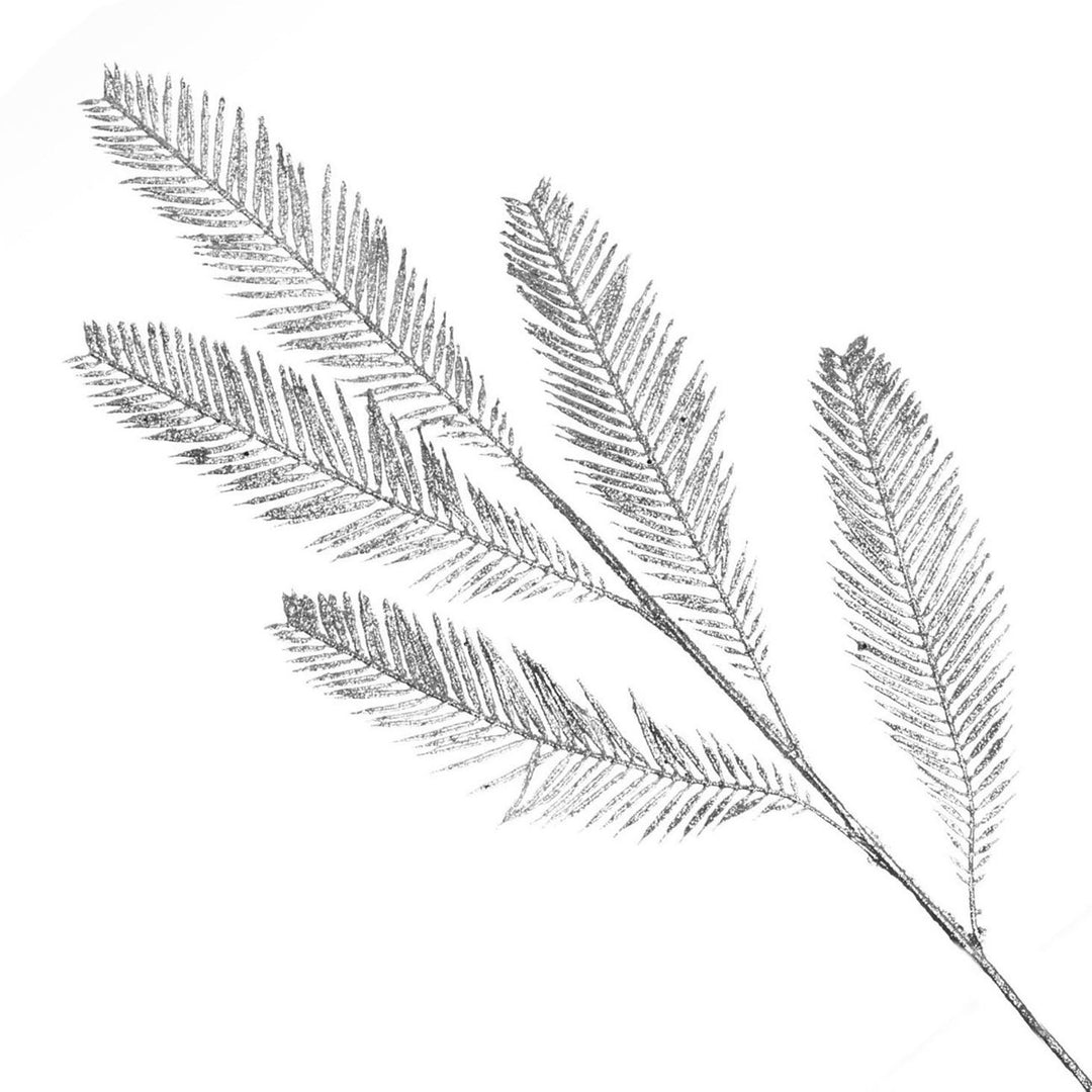 Silver Glitter Feather Spray