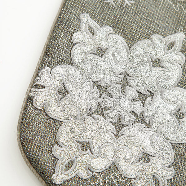 Personalised Silver Snowflake Stocking - Detail