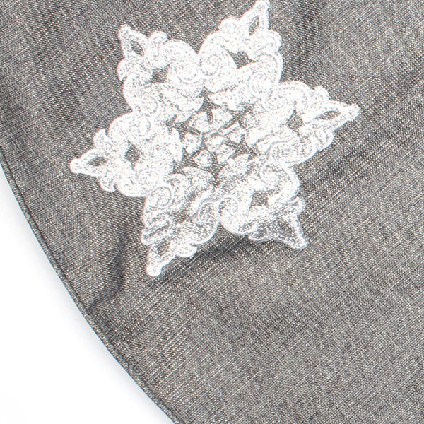 Silver Snowflake Tree Skirt Detail